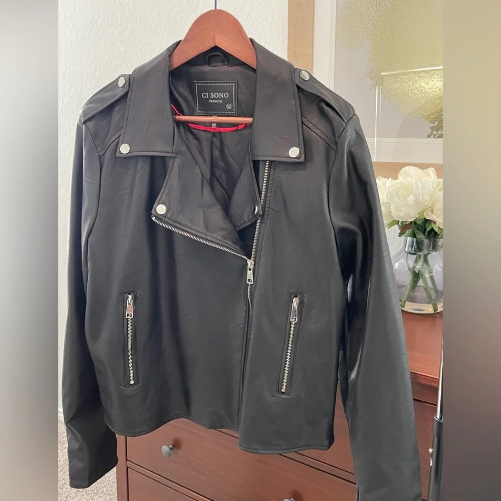 Faux Leather Moto Jacket - Picture 2 of 5